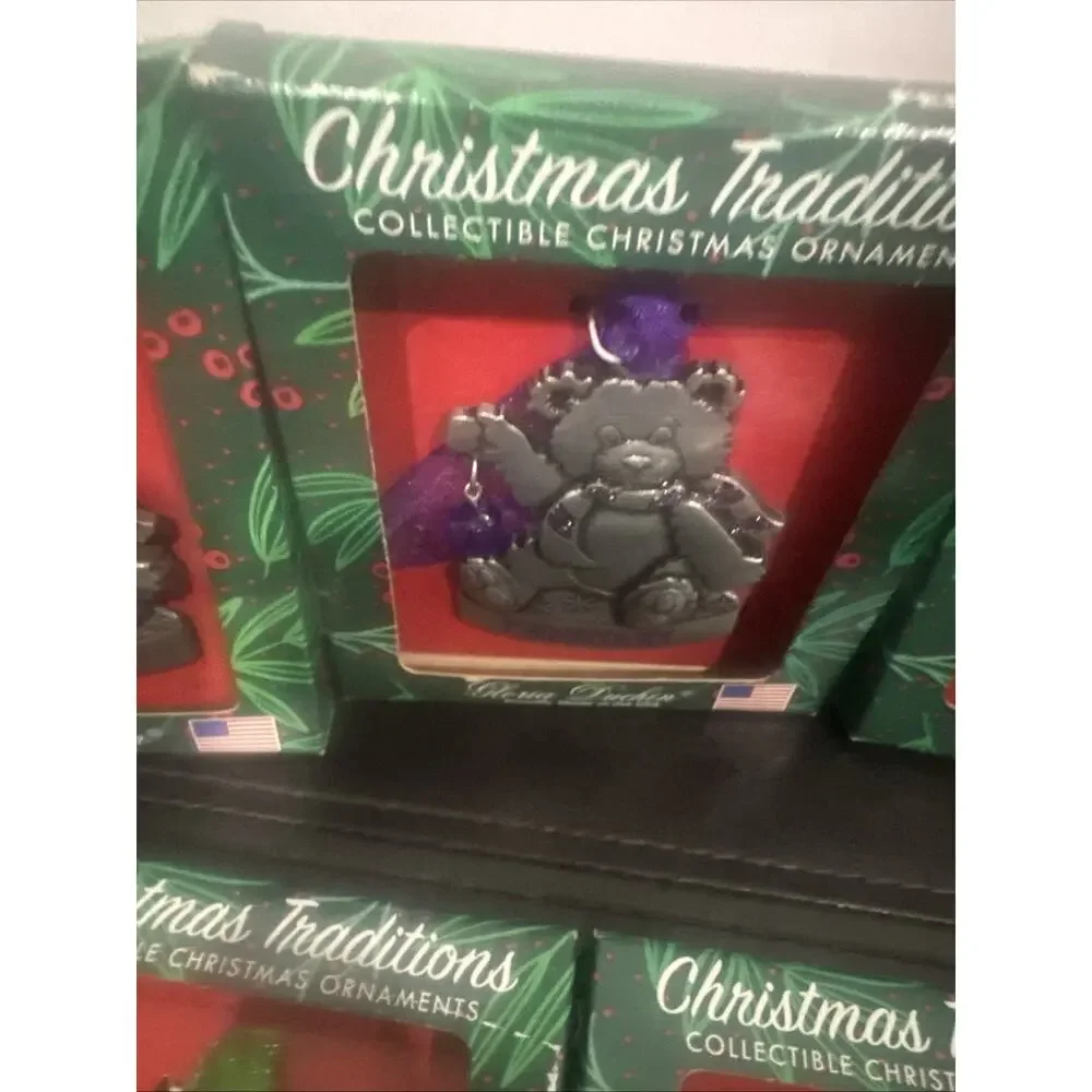 Gloria Duchin Christmas Traditions Month Teddy Bear Ornament Lot 11 w/ Boxes